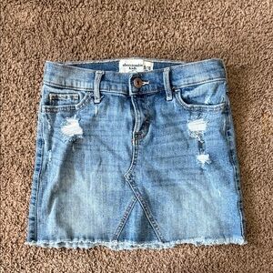 Abercrombie & Fitch Blue Distressed Denim Skirt